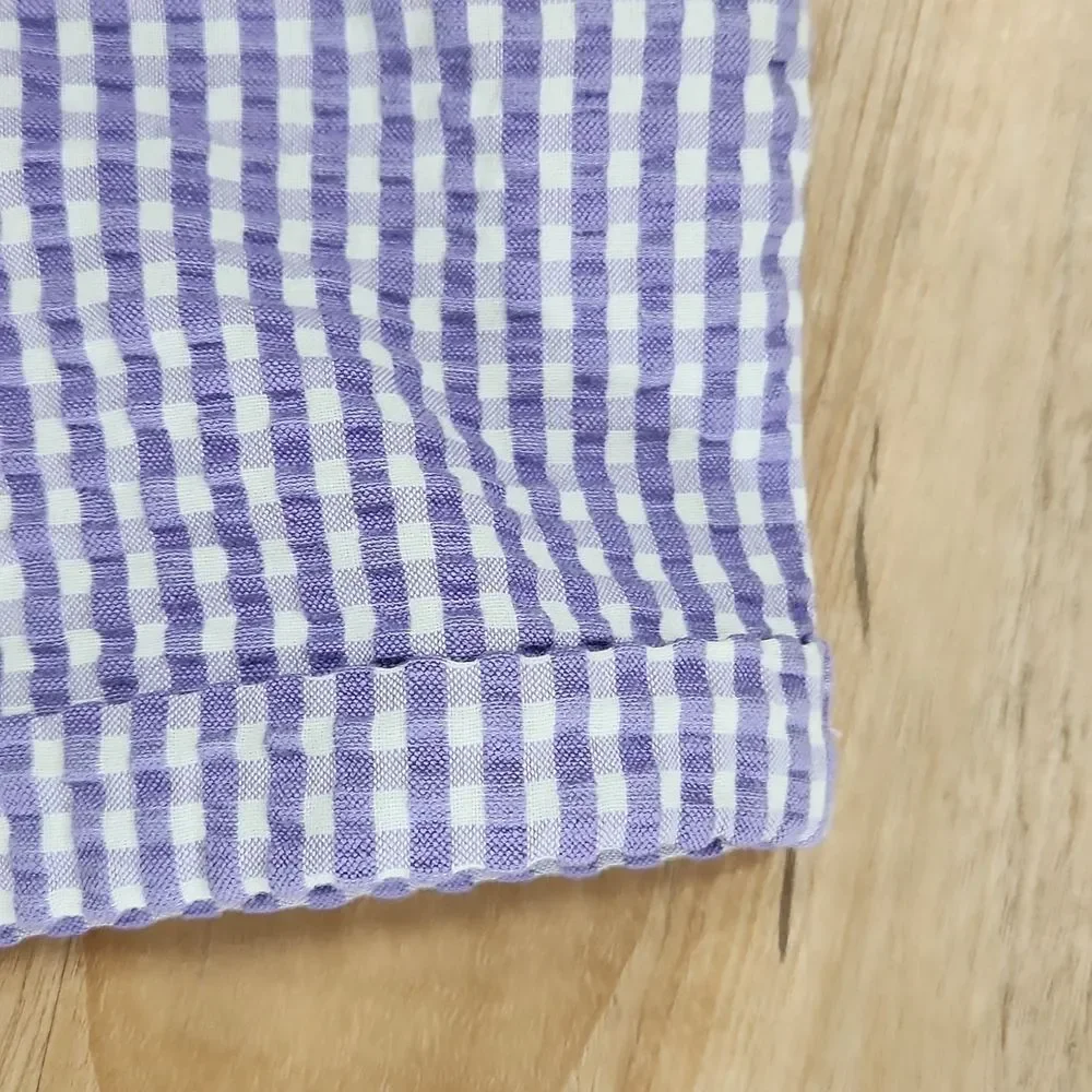 💜NWT H&M Label of Graded Goods Purple Gingham Belted & Cuffed Shorts Youth 14